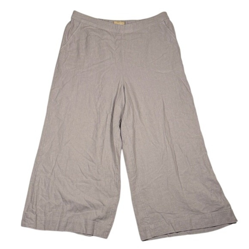 Free-est Free People Wide Leg Linen‎ Blend Pants XL Taupe Mauve Elastic Waist